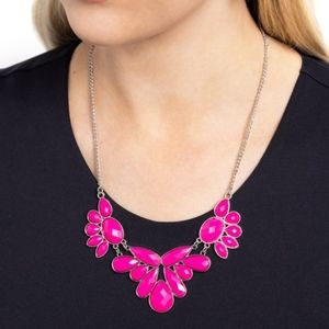 Hot Pink Chunk Necklace